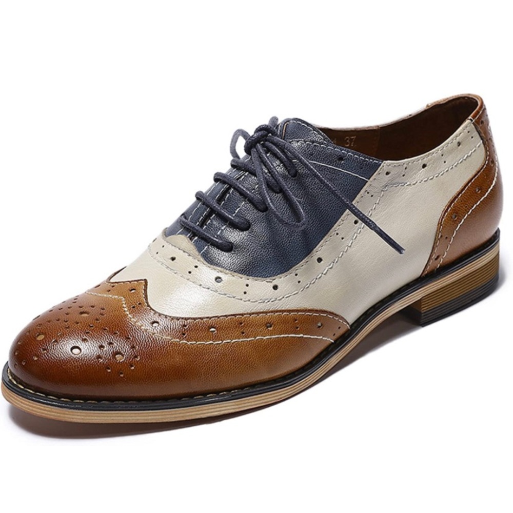 Mona Flying Women’s Leather Oxford Wingtip Derby Women’s size 38 (7/7.5)